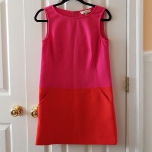 Loft Pink and Orange Colorblock Shift Dress 2